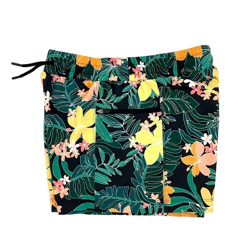 StretchTech Girls XL 14 16 Tropical Floral Swim Board Shorts Beach Pool Vacation